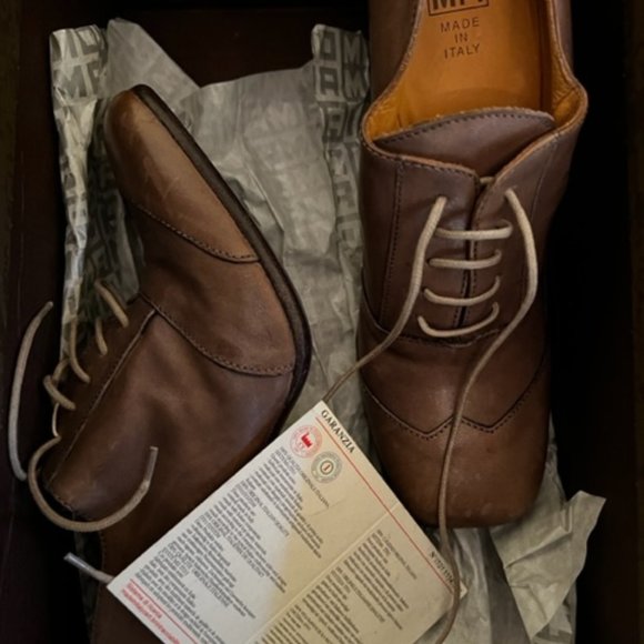 MOMA lace up size 10 (US), (Label:40) Grey squre toe leather shoes - Picture 7 of 8